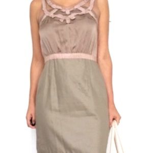 Loft Taupe Pink Mesh Dress